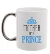 Чашка з кольоровою ручкою Mother of a prince Срібло фото