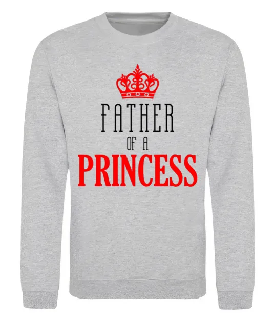 Свитшот Father of a princess Серый меланж фото