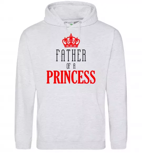 Мужская толстовка (худи) Father of a princess Серый меланж фото