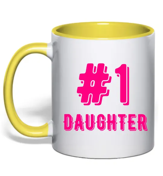 Чашка с цветной ручкой Улюблена донечка Лимонный фото