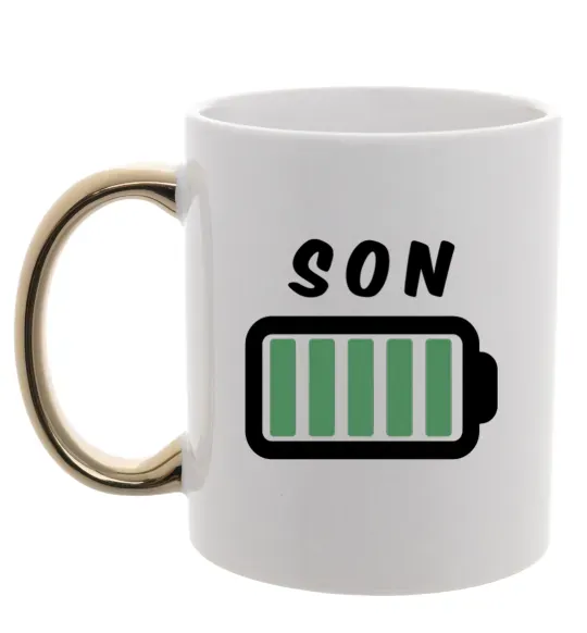 Чашка з кольоровою ручкою Son Золото фото