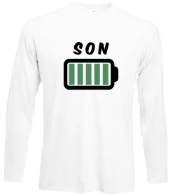 Лонгслив Best son in the world colors Белый фото