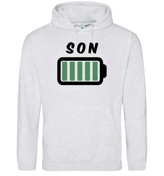 Мужская толстовка (худи) Son Серый меланж фото