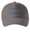 Кепка If mom says no my aunt will say yes Серый фото