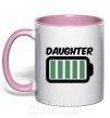Чашка с цветной ручкой Daughter Нежно розовый фото