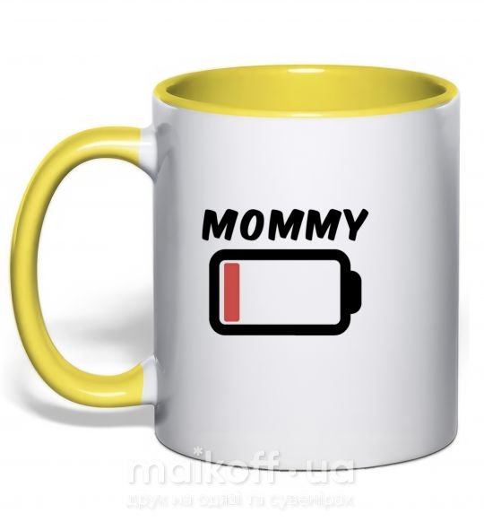 Чашка з кольоровою ручкою Mommy Сонячно жовтий фото