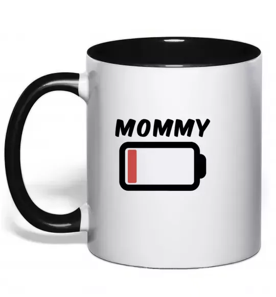 Чашка с цветной ручкой Mommy Черный фото