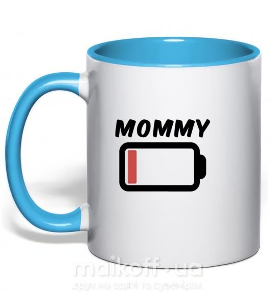 Чашка з кольоровою ручкою Mommy Блакитний фото