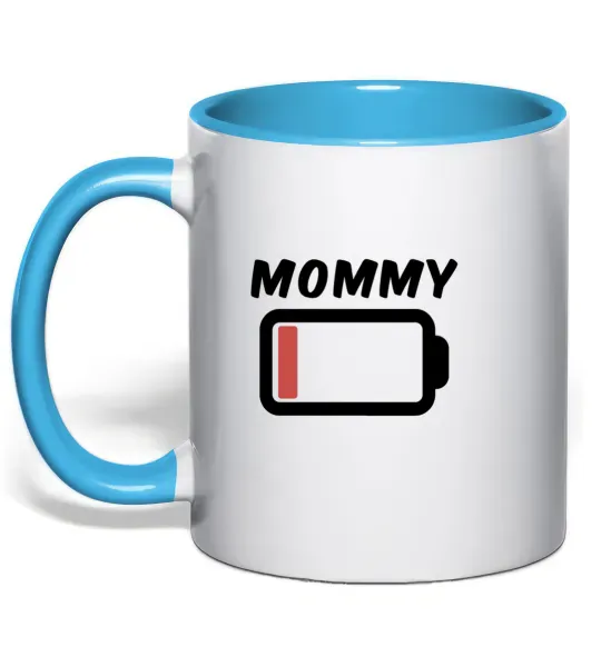 Чашка с цветной ручкой Mommy Голубой фото
