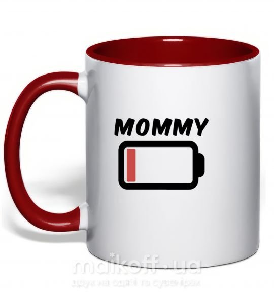 Чашка з кольоровою ручкою Mommy Червоний фото