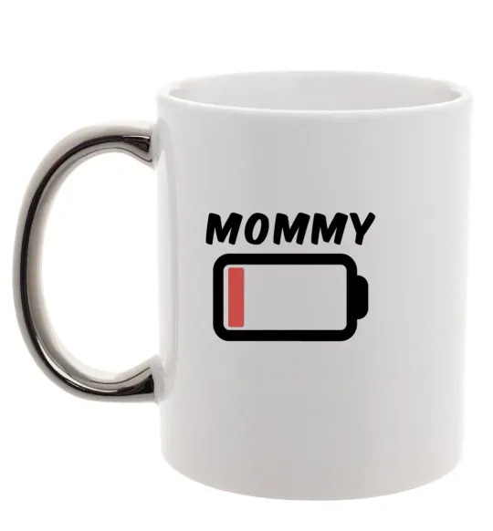 Чашка с цветной ручкой Mommy Серебро фото