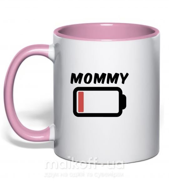 Чашка з кольоровою ручкою Mommy Ніжно рожевий фото