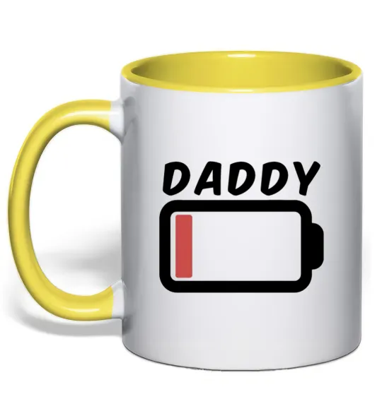 Чашка с цветной ручкой Daddy Лимонный фото