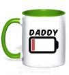 Чашка з кольоровою ручкою Daddy Зелений фото