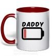 Чашка з кольоровою ручкою Daddy Червоний фото