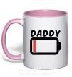 Чашка з кольоровою ручкою Daddy Ніжно рожевий фото