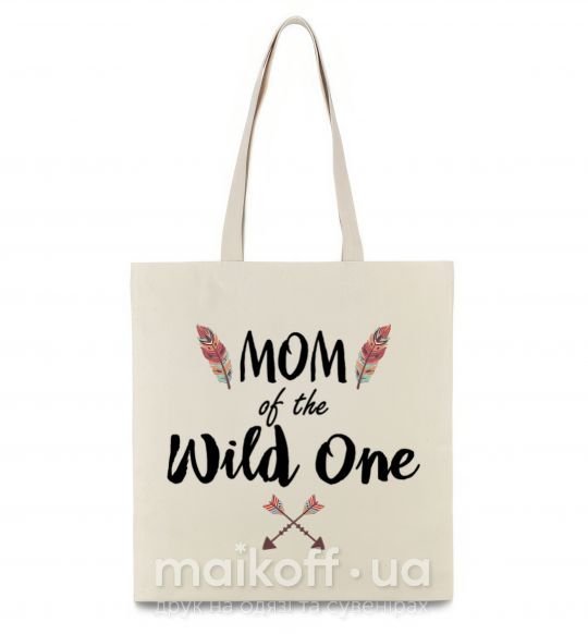Эко-сумка Mom of the wild one Бежевый фото