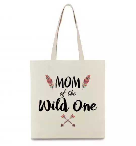 Эко-сумка Mom of the wild one Бежевый фото