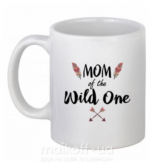 Чашка керамическая Mom of the wild one Белый фото