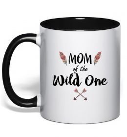Чашка с цветной ручкой Mom of the wild one