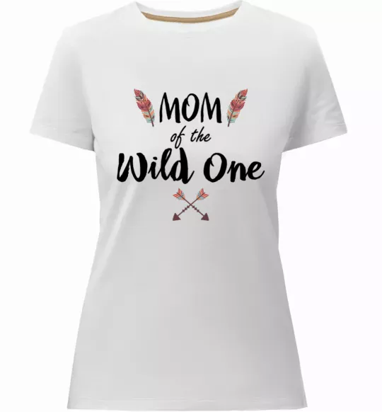 Женская премиум футболка Mom of the wild one Белый фото