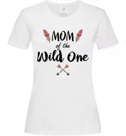 Женская футболка Mom of the wild one Белый фото