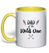 Чашка с цветной ручкой Dad of the wild one Солнечно желтый фото