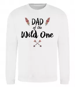Світшот Dad of the wild one Білий фото