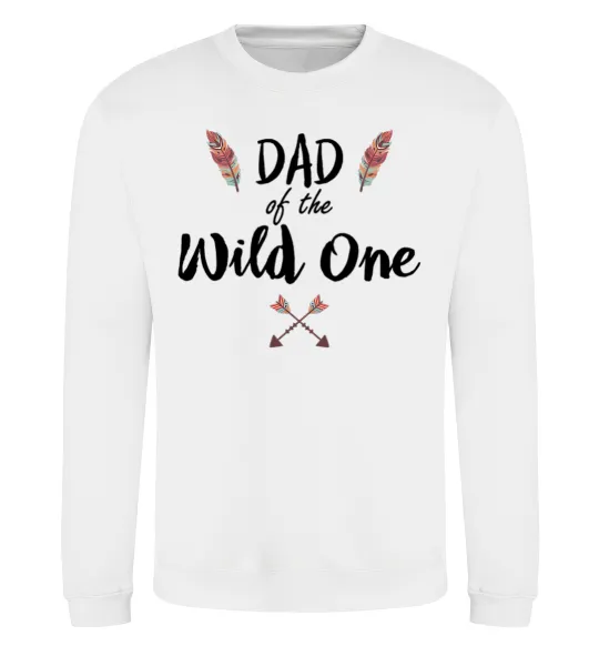 Світшот Dad of the wild one Білий фото
