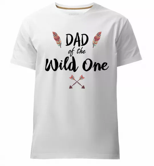 Мужская премиум футболка Dad of the wild one Белый фото