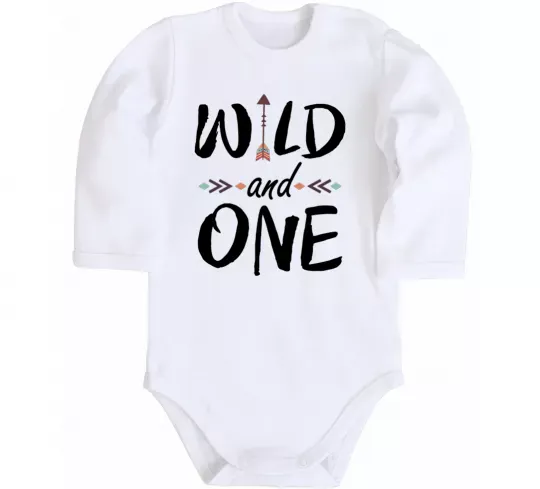 Детский боди Wild one Белый фото