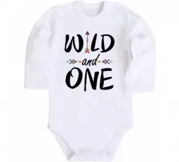 Дитячий бодік Wild one Білий фото