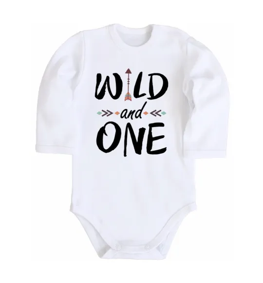 Дитячий бодік Wild one Білий фото