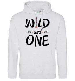 Мужская толстовка (худи) Wild one Серый меланж фото