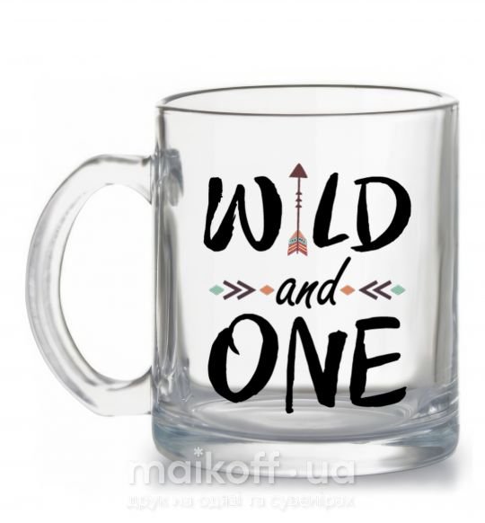 Чашка скляна Wild one Прозорий фото