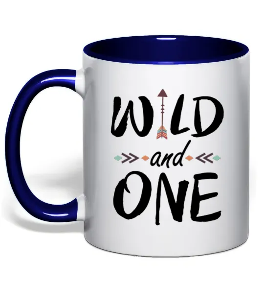 Чашка з кольоровою ручкою Wild one Глибокий темно-синій фото