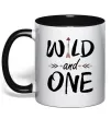 Чашка з кольоровою ручкою Wild one Чорний фото