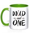 Чашка з кольоровою ручкою Wild one Зелений фото