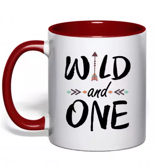 Чашка з кольоровою ручкою Wild one Червоний фото