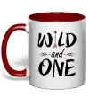 Чашка з кольоровою ручкою Wild one Червоний фото