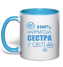 Чашка с цветной ручкой Наймиліша сестра у світі Чашка с цветной ручкой Наймиліша сестра у світі