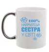 Чашка с цветной ручкой Наймиліша сестра у світі Серебро Чашка с цветной ручкой Наймиліша сестра у світі Серебро фото
