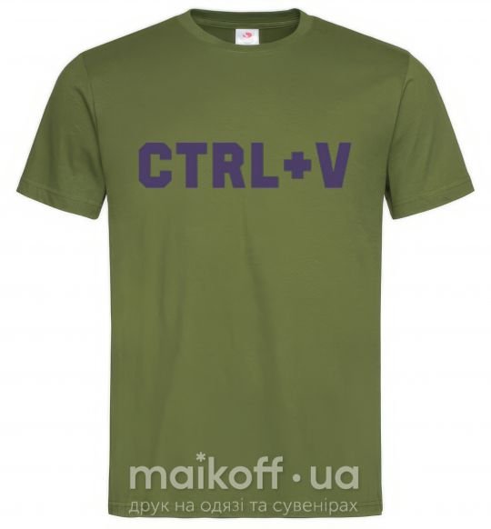 Мужская футболка Сtrl+V Оливковый фото