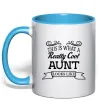 Чашка з кольоровою ручкою This is what a really cool aunt looks like Блакитний фото