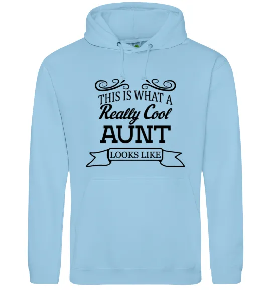 Женская толстовка (худи) This is what a really cool aunt looks like Голубой фото