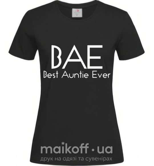 Женская футболка Best auntie ever Черный фото