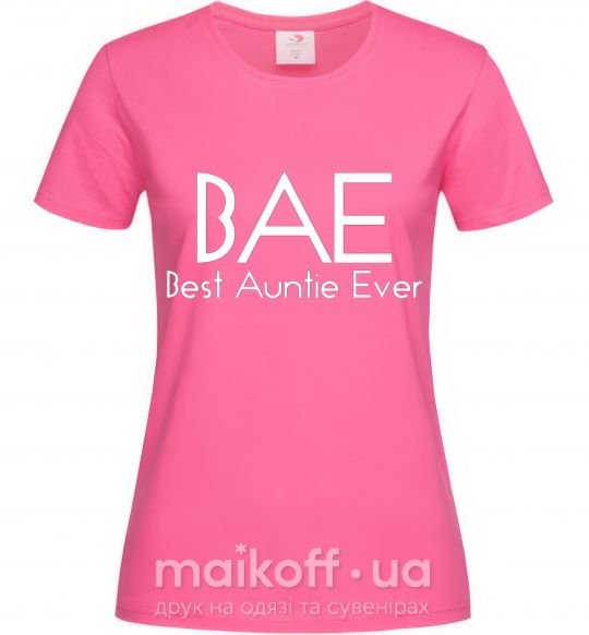 Жіноча футболка Best auntie ever Яскраво-рожевий фото
