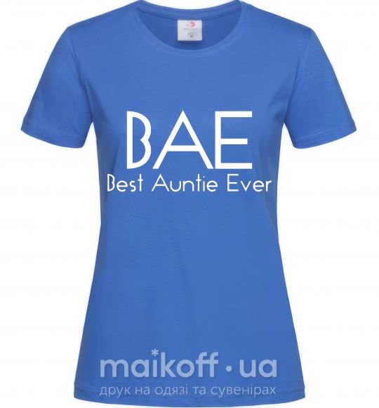 Жіноча футболка Best auntie ever Яскраво-синій фото