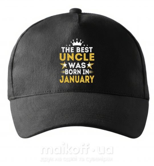 Кепка The best uncle was born in Jenuary Черный фото