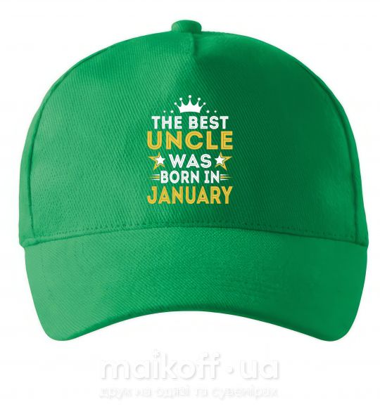 Кепка The best uncle was born in Jenuary Зеленый фото